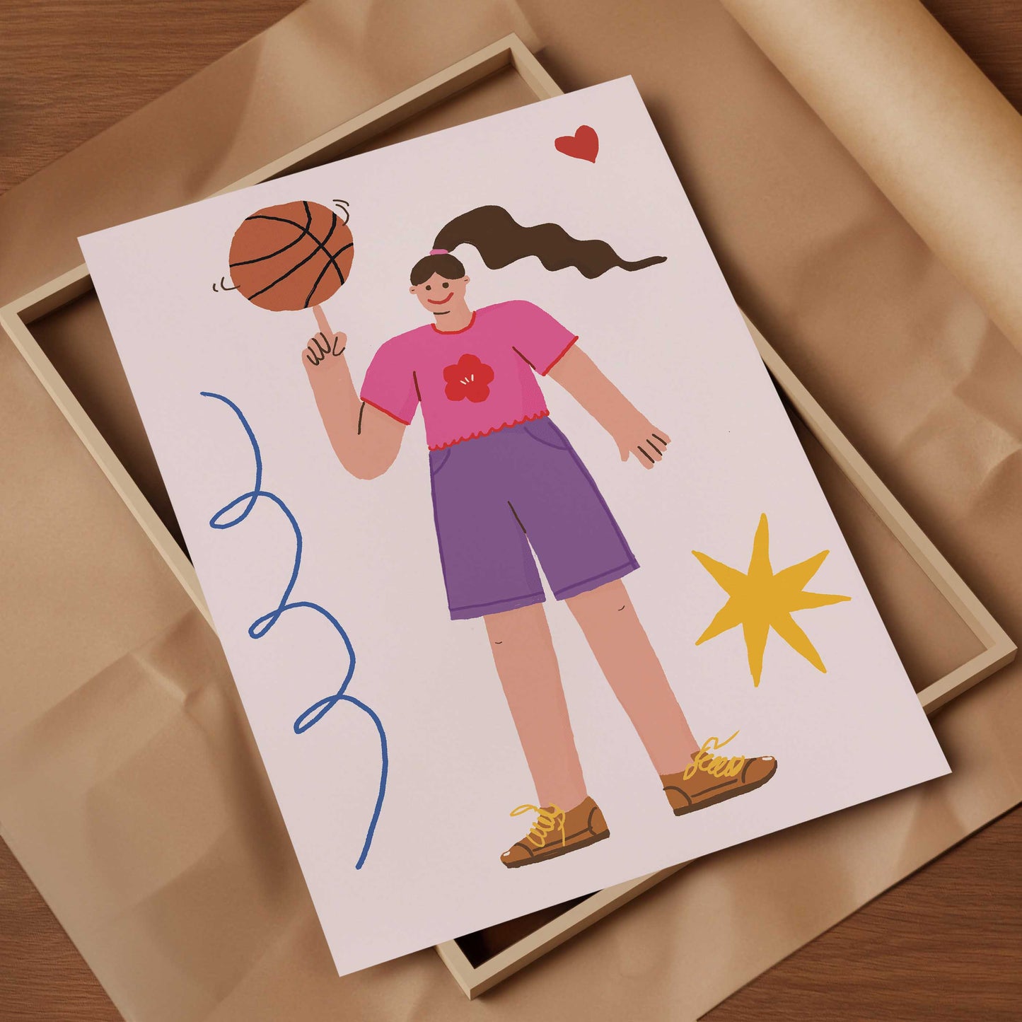 Izzy Basketball Art Print by Linlan Yang