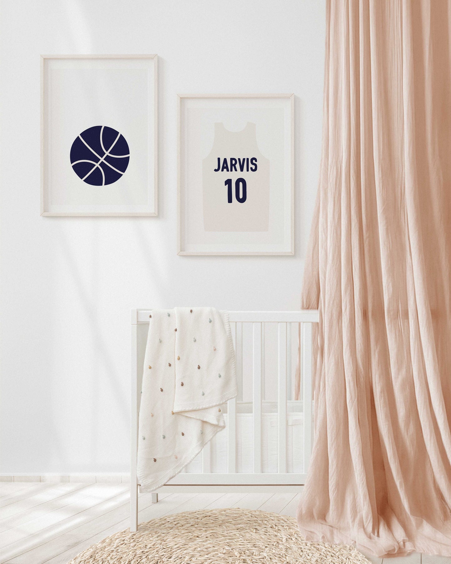 Personalised Basketball Jersey Set Navy Cream