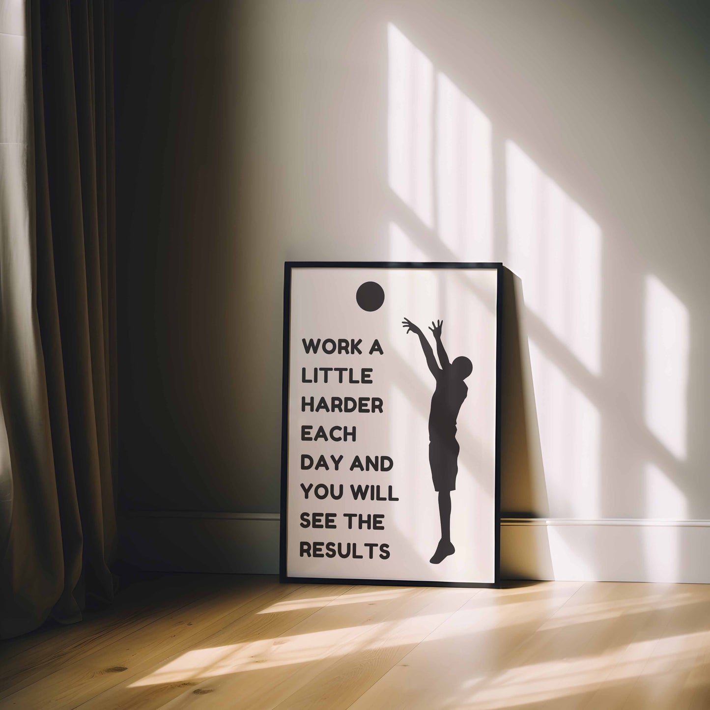 Basketball - Work a little harder each day Motivational Print