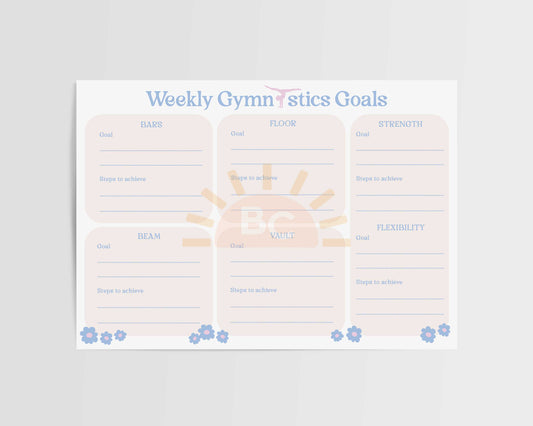 Weekly Goal Sheets Gymnastics Download