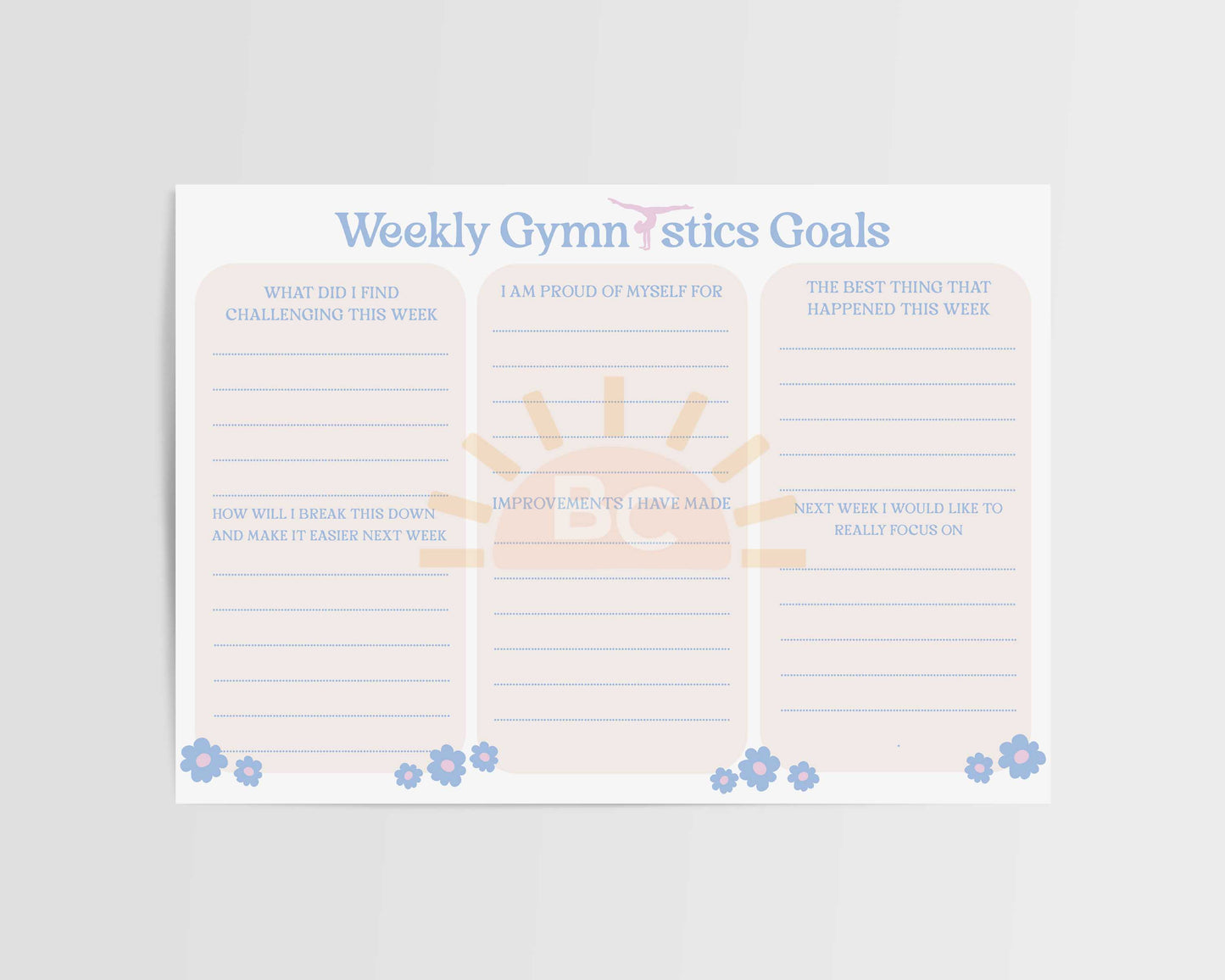 Weekly Goal Sheets Gymnastics Download