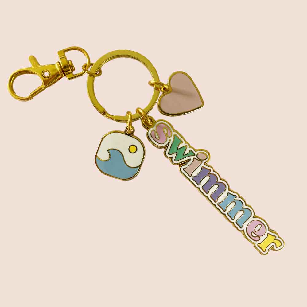 Swimmer Charm Keyring