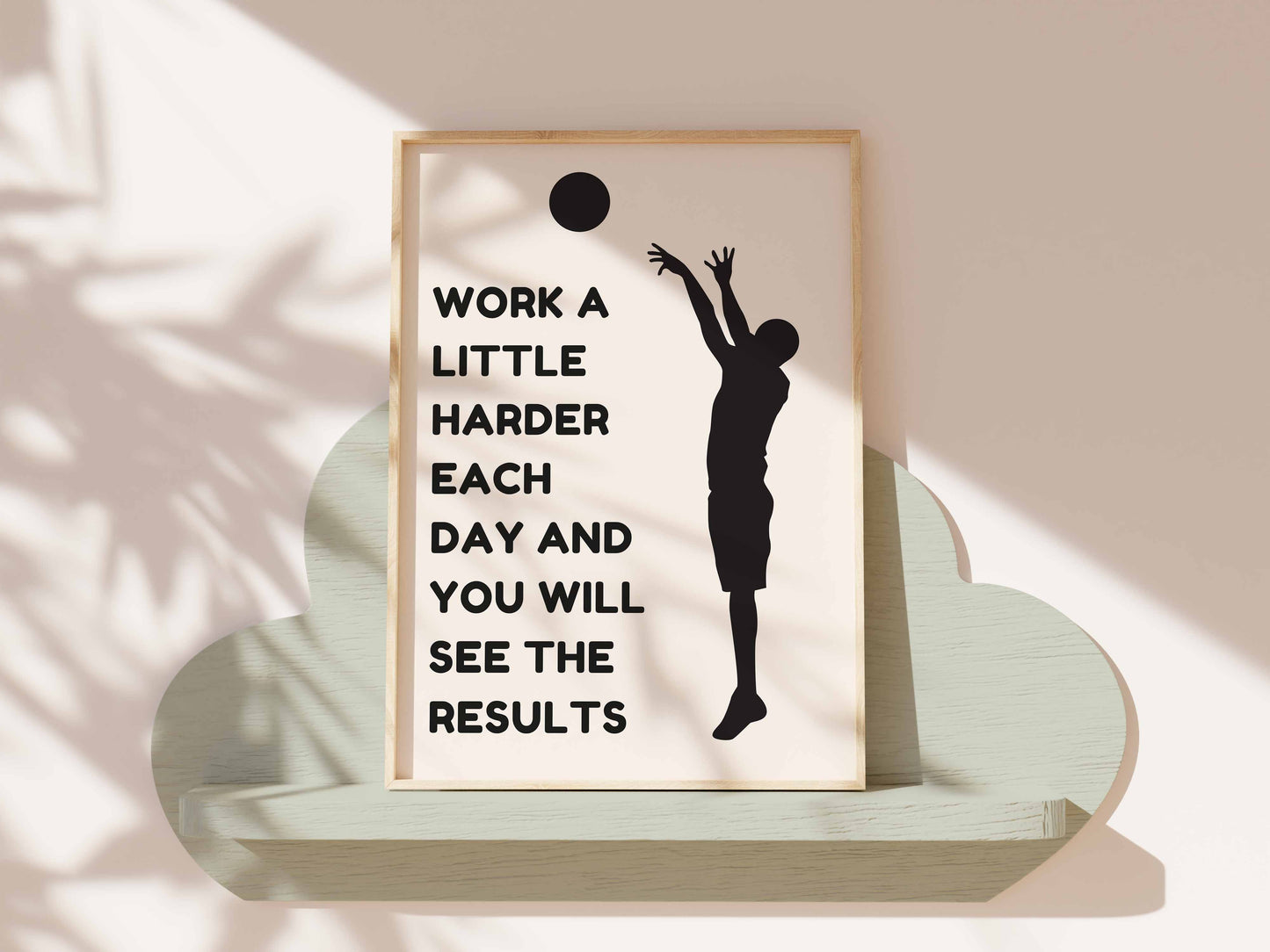 Basketball - Work a little harder each day Motivational Print